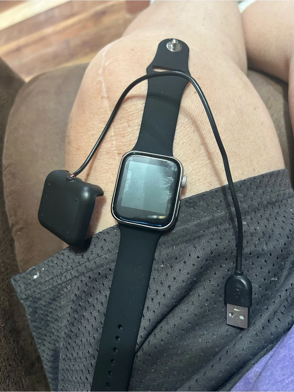 Smart Fitness Watch with Black Band - Unbranded